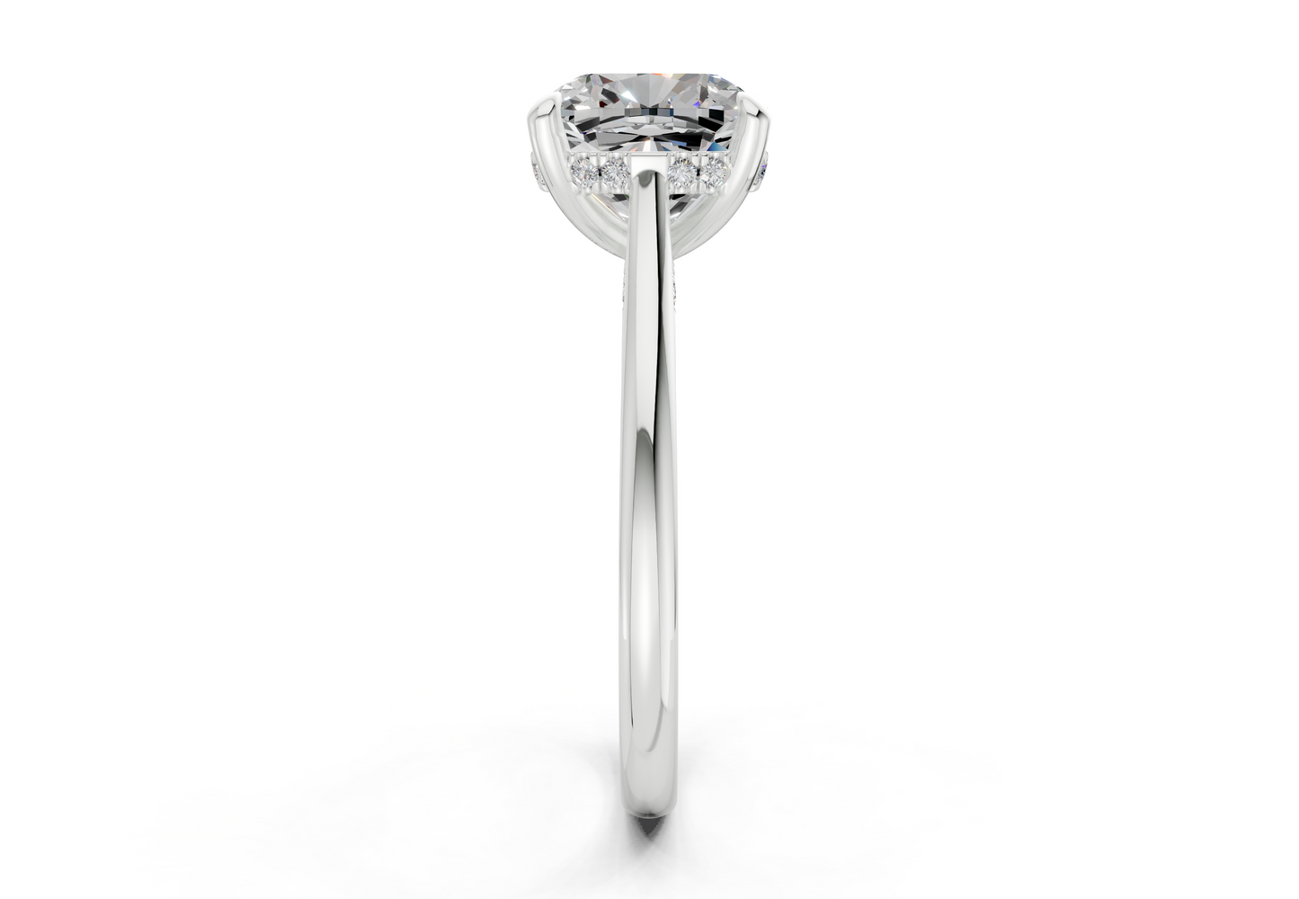 Piper Diamond Solitaire Cushion Squareuare Cut 2mm Engagement Ring