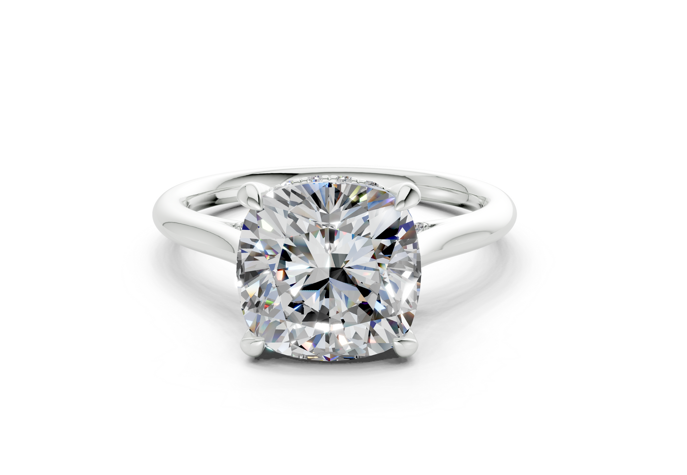 Piper Diamond Solitaire Cushion Squareuare Cut 1.8mm Engagement Ring