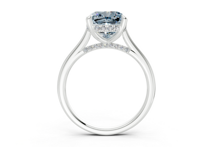 Piper Blue Diamond Solitaire Cushion Squareuare Cut 1.8mm Engagement Ring