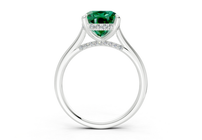 Piper Emerald Gemstone Solitaire Cushion Squareuare Cut 2.3mm Engagement Ring