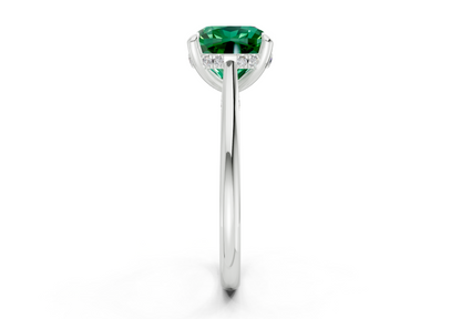 Piper Emerald Gemstone Solitaire Cushion Squareuare Cut 2.3mm Engagement Ring