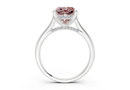 Piper Pink Diamond Solitaire Cushion Squareuare Cut 1.8mm Engagement Ring