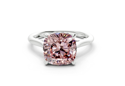 Piper Pink Diamond Solitaire Cushion Squareuare Cut 1.8mm Engagement Ring