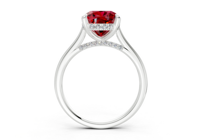 Piper Ruby Gemstone Solitaire Cushion Squareuare Cut 1.8mm Engagement Ring