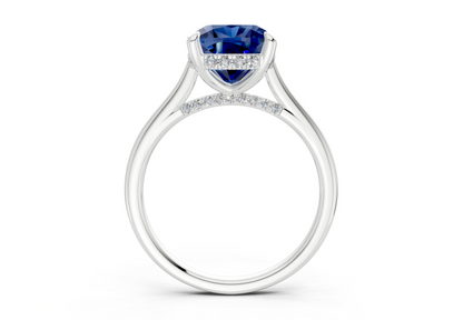 Piper Sapphire Gemstone Solitaire Cushion Squareuare Cut 2mm Engagement Ring