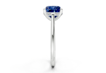 Piper Sapphire Gemstone Solitaire Cushion Squareuare Cut 2mm Engagement Ring