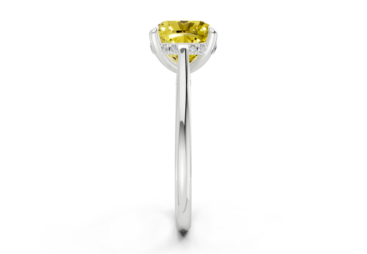 Piper Yellow Diamond Solitaire Cushion Squareuare Cut 2.3mm Engagement Ring