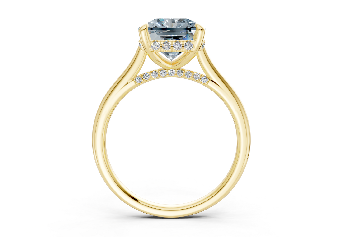 Piper Blue Diamond Solitaire Radiant Squareuare Cut 1.8mm Engagement Ring