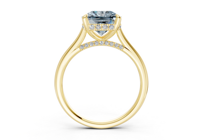 Piper Blue Diamond Solitaire Radiant Squareuare Cut 1.8mm Engagement Ring