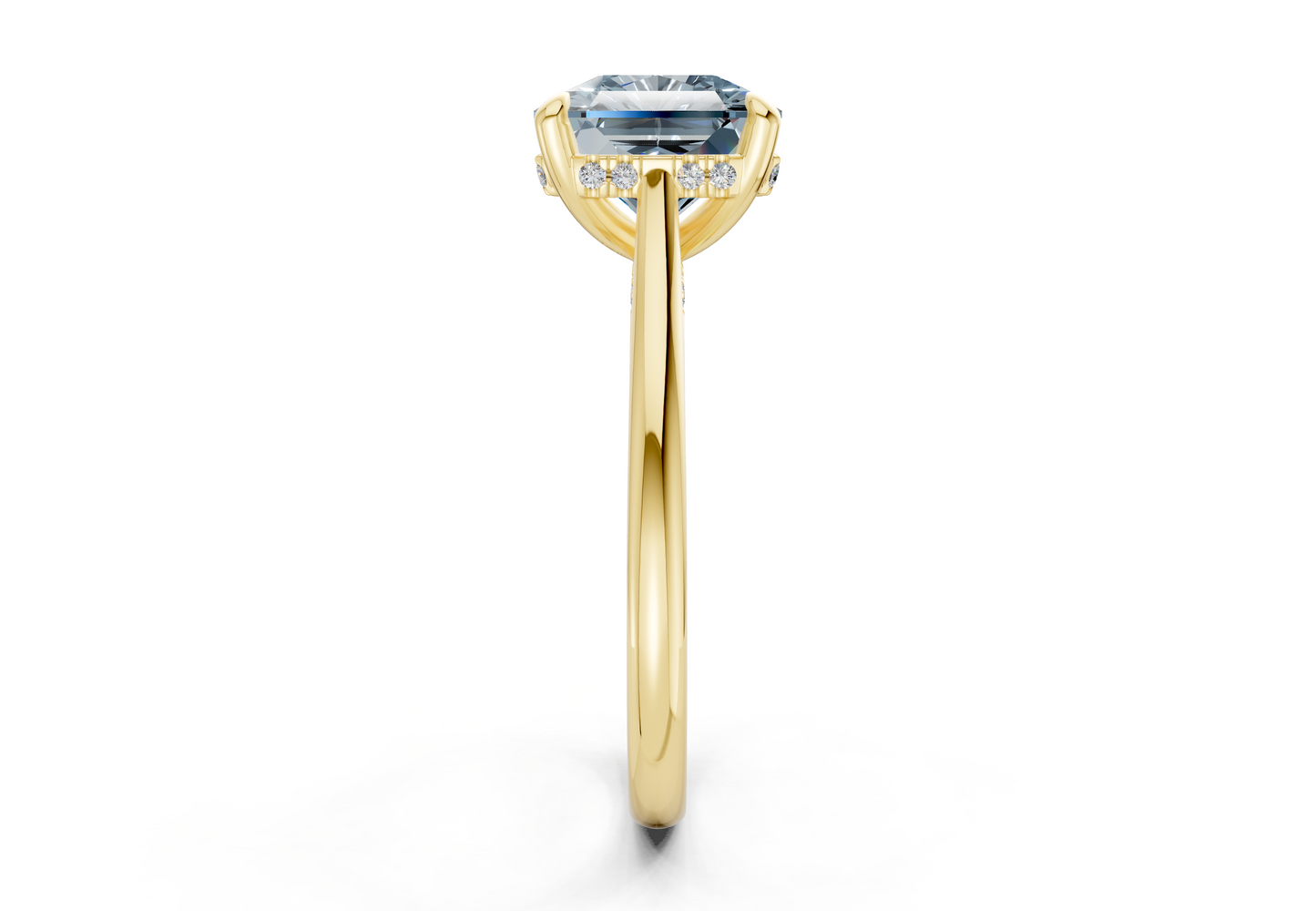 Piper Blue Diamond Solitaire Radiant Squareuare Cut 1.8mm Engagement Ring