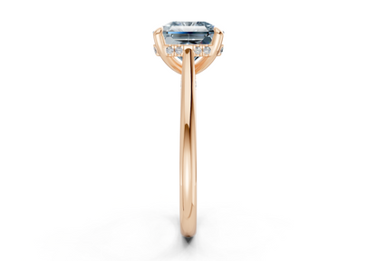 Piper Blue Diamond Solitaire Radiant Squareuare Cut 1.8mm Engagement Ring