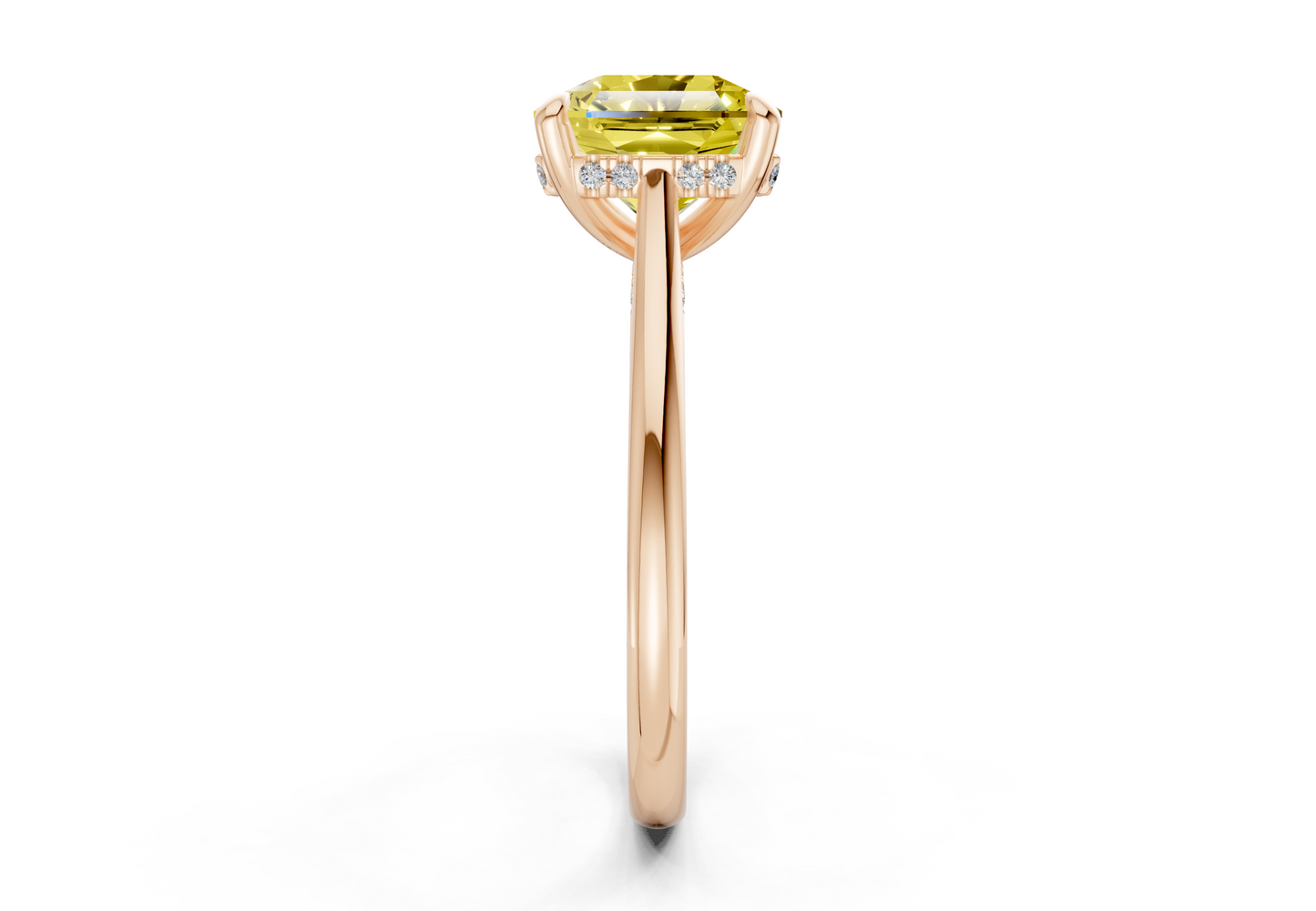 Piper Yellow Diamond Solitaire Radiant Squareuare Cut 2mm Engagement Ring