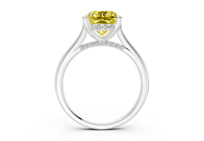 Piper Yellow Diamond Solitaire Radiant Squareuare Cut 2mm Engagement Ring