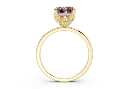 Skye Pink Diamond Solitaire Emerald Cut 1.8mm Engagement Ring