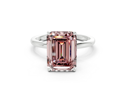 Skye Pink Diamond Solitaire Emerald Cut 1.8mm Engagement Ring