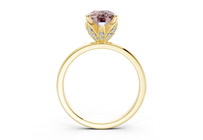 Skye Pink Diamond Solitaire Elongated Cushion Cut 1.8mm Engagement Ring