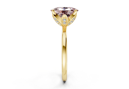 Skye Pink Diamond Solitaire Elongated Cushion Cut 1.8mm Engagement Ring