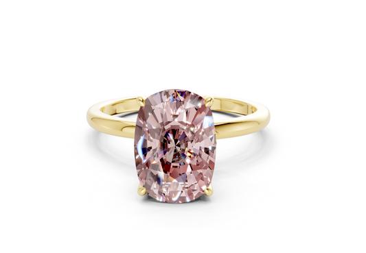 Skye Pink Diamond Solitaire Elongated Cushion Cut 1.8mm Engagement Ring