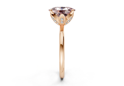 Skye Pink Diamond Solitaire Elongated Cushion Cut 1.8mm Engagement Ring