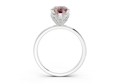 Skye Pink Diamond Solitaire Elongated Cushion Cut 1.8mm Engagement Ring