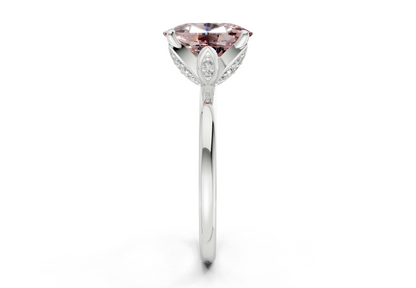 Skye Pink Diamond Solitaire Elongated Cushion Cut 1.8mm Engagement Ring