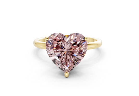 Skye Pink Diamond Solitaire Heart Cut 1.8mm Engagement Ring