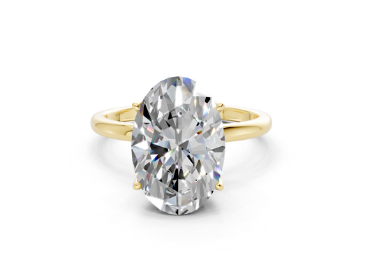 Skye Diamond Solitaire Oval Cut 1.8mm Engagement Ring