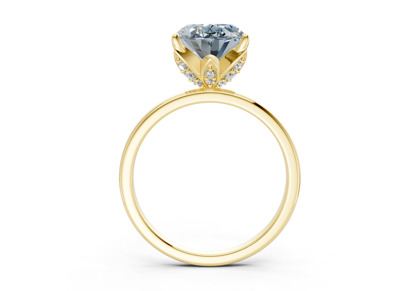 Skye Blue Diamond Solitaire Oval Cut 1.8mm Engagement Ring