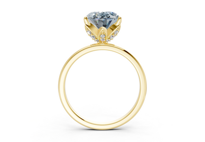 Skye Blue Diamond Solitaire Oval Cut 1.8mm Engagement Ring
