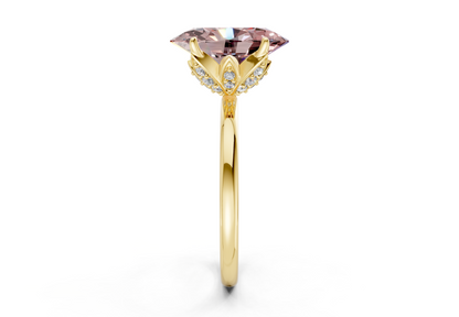 Skye Pink Diamond Solitaire Oval Cut 1.8mm Engagement Ring