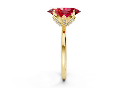 Skye Ruby Gemstone Solitaire Oval Cut 1.8mm Engagement Ring