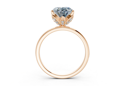 Skye Blue Diamond Solitaire Oval Cut 1.8mm Engagement Ring