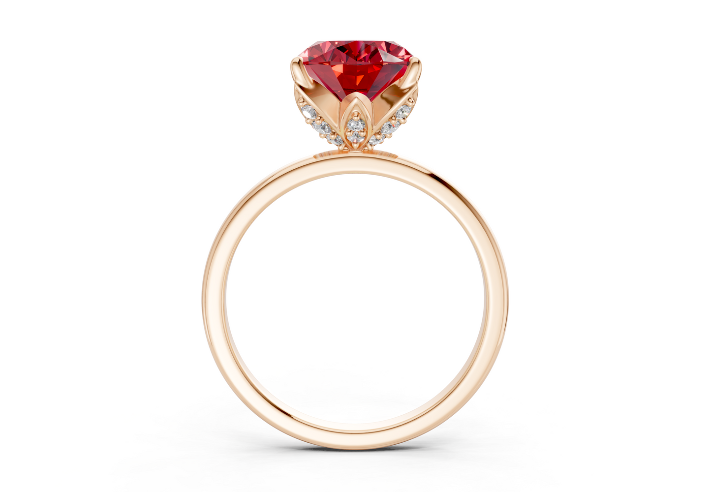 Skye Ruby Gemstone Solitaire Oval Cut 1.8mm Engagement Ring