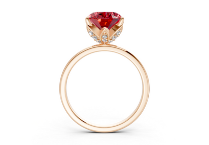 Skye Ruby Gemstone Solitaire Oval Cut 1.8mm Engagement Ring