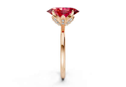 Skye Ruby Gemstone Solitaire Oval Cut 1.8mm Engagement Ring