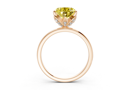 Skye Yellow Diamond Solitaire Oval Cut 1.8mm Engagement Ring