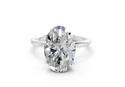 Skye Diamond Solitaire Oval Cut 1.8mm Engagement Ring