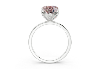 Skye Pink Diamond Solitaire Oval Cut 1.8mm Engagement Ring