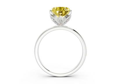 Skye Yellow Diamond Solitaire Oval Cut 1.8mm Engagement Ring