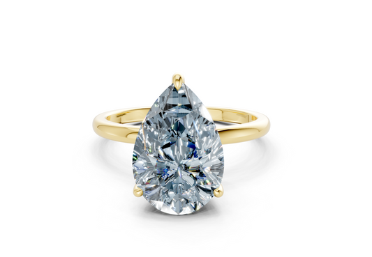 Skye Blue Diamond Solitaire Pear Cut 1.8mm Engagement Ring