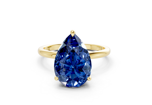 Skye Sapphire Gemstone Solitaire Pear Cut 1.8mm Engagement Ring