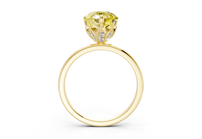 Skye Yellow Diamond Solitaire Pear Cut 1.8mm Engagement Ring
