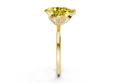 Skye Yellow Diamond Solitaire Pear Cut 1.8mm Engagement Ring