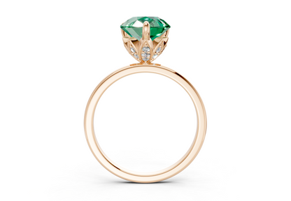 Skye Emerald Gemstone Solitaire Pear Cut 1.8mm Engagement Ring