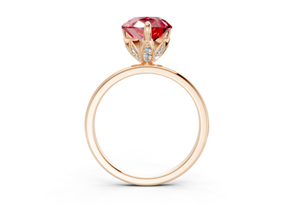 Skye Ruby Gemstone Solitaire Pear Cut 1.8mm Engagement Ring