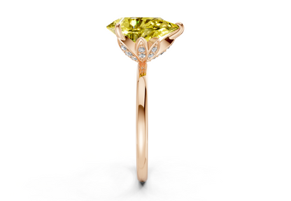 Skye Yellow Diamond Solitaire Pear Cut 1.8mm Engagement Ring