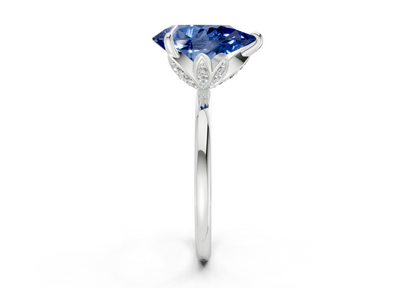 Skye Sapphire Gemstone Solitaire Pear Cut 1.8mm Engagement Ring