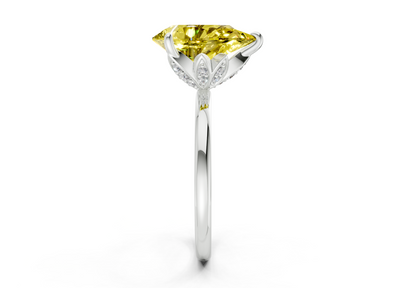 Skye Yellow Diamond Solitaire Pear Cut 1.8mm Engagement Ring