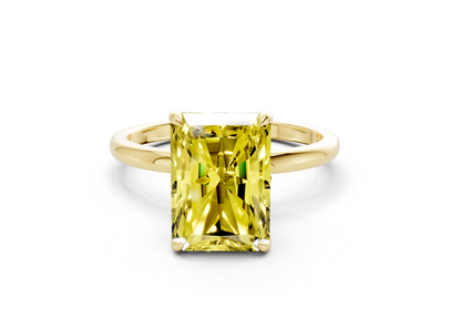 Skye Yellow Diamond Solitaire Radiant Cut 1.8mm Engagement Ring
