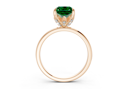 Skye Emerald Gemstone Solitaire Radiant Cut 1.8mm Engagement Ring